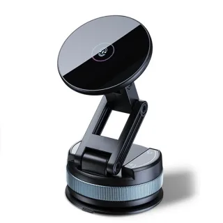 Magnetic Vacuum Suction Car Phone Holder Foldable & Extendable Mount for Windshield/Dashboard Universal Fit for All Smar