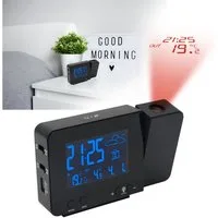 Casativo Projektionswecker 2-in-1 Projektionswecker & Funk-Wetterstation mit USB-Port