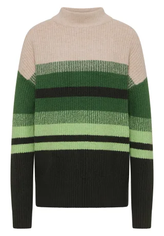 CECIL - Gestreifter Mouliné Pullover raw khaki - Gr. - XL