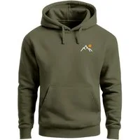 Neverless Hoodie Herren Hoodie Minimal Mountain Kapuzensweatshirt Logo Bergmotiv