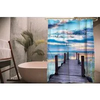 Sanilo Duschvorhang Sunset 180 x 200 cm, 100% wasserdicht, Anti-Schimmel-Effekt, hochwertige Qualität