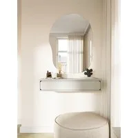 Selsey Konsolentisch WUWU, Hängekonsole mit Schublade, Greige, 90 cm