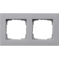 Abdeckrahmen zwei fach, Abdeckung aluminium, Retail