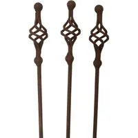 Deko-Impression Gartenstecker Set 3 Gartenstäbe, Rankstab, Rosenstab, gedrehte, Eisen, Rost, 116 cm (3-St)