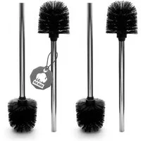 BigDean WC-Reinigungsbürste 4 Stück Klobürste Schwarz Toilettenbürst mit robusten Borsten, WC, (Set, 4-tlg., WC-Bürste/n), Bürstenkopf Abnehmbar, 9cm Durchmesser, Edelstahlgriff