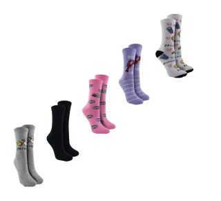 5 Paar Freunde Socken für Frauen | Lustig Niedlich Kleid Neuheit Freundschaft Socken | Freunde Geschenke - Freunde