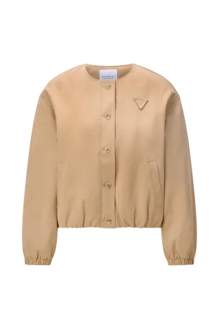 Rich & Royal - Buttoned cotton blouson caffee latte - Gr. - 36