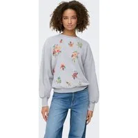 ONLY Sweatshirt ONLBROOKE L/S O-NECK FLOWER SWT Baumwollmischung, regular fit