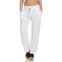 malito more than fashion Leinenhose malito Damen Hose aus Leinen, Stoffhose in Unifarben, feine Freizeit feine Leinen Hose mit Stoffbindegürtel