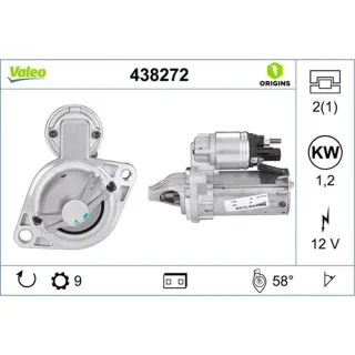 Valeo Anlasser 1,2 kW 438272 BMW 1er 3er 4er 5er 6er 7er X1 X3 X4 X5 X6 Z4
