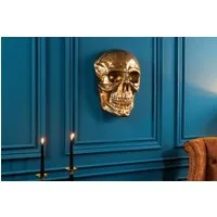riess-ambiente Wanddekoobjekt SKULL XXL 40cm gold (Einzelartikel, 1 St), Metall · Totenkopf · Deko-Schädel · Schlafzimmer · Wohnzimmer
