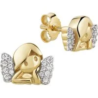 Firetti Paar Ohrstecker Schmuck Geschenk Gold 333 Ohrschmuck Ohrringe Engel, mit Zirkonia (synth)