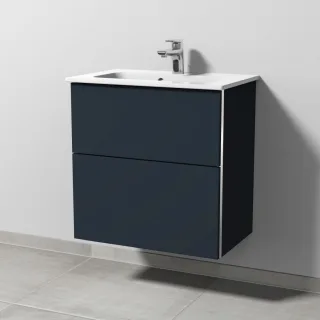 Sanipa 3way Waschtischunterbau zu Duravit ME by Starck Waschtisch mit 2 Auszügen, Marine-Matt BP7221R