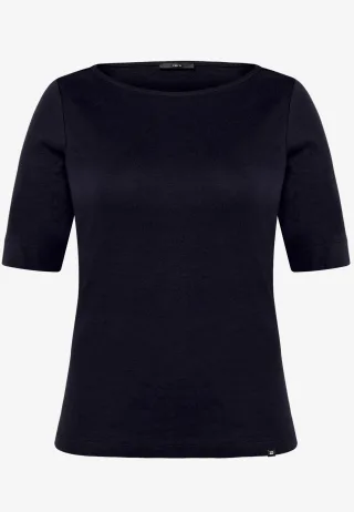 zero - Basic Shirt mit U-Boot-Ausschnitt deep sky - Gr. - 40