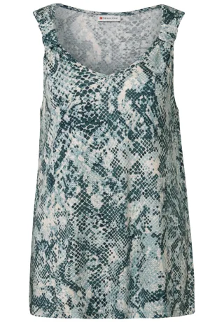 Street One - Top mit Knotendetail blau - Gr. - 34