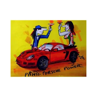 Udo Lindenberg Original Aquarell 2014 "Panic Porsche Power" ca. 72...