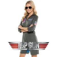 Maskworld Kostüm Top Gun Playsuit, Original lizenziertes Pilotenkostüm zum Kult-Film 'Top Gun' von MASKW