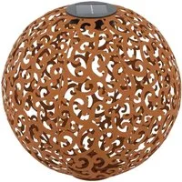 Dehner LED Solarleuchte Solarkugel Lagos, Ø 30/40 cm, Metall, Warmweiß, Kugel mit LED-Licht, Solar betrieben, 8 Stunden Leuchtdauer
