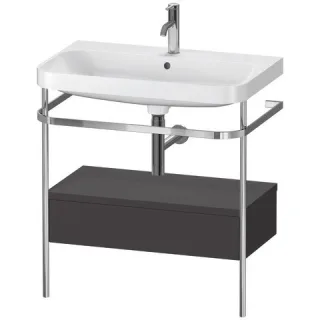 Duravit Happy D.2 Plus c-shaped Set mit Metallkonsole und Schubkasten Graphit Supermatt 775x490x850  HP4842O8080