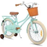 JOYSTAR Kinderfahrrad 12 14 16 18 Zoll fahrrad für 2-9 Jahre alte Mädchen & Jungen, mit Kotflügel, Stützrädern, Korb, Gepäckträger, Kettenabdeckung