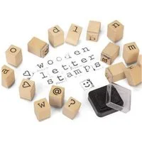 TOBAR Stempel Buchstaben Holzstempel mit Stempelkissen im 31er Set