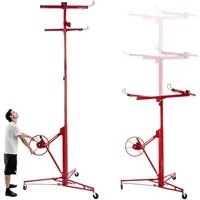 BlingBin Plattenheber Gipskarton-Heber für Trockenbaupletten und Decken: Max. 68 kg, max. 68 kg Traglast, 1er Set, 1-tlg.], Arbeitshöhe 140-350cm, Arbeitshöhe 140-350 cm, 60° Neigung für einfachen Transport