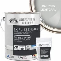 WO-WE Fliesenlack 2K Fliesenfarbe Fliesen Lack Bodenfliesen W712, 2,5-20Kg, MATT, Epoxidharz
