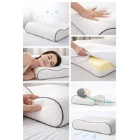 inter Kopfkissen Orthopädisches Nackenstützkissen Memory Foam Visco-Kissen 60x40 cm, Füllung: Memory Schaum, Bezug: Viscose, Seitenschläfer, Rückenschläfer, Bauchschläfer, Set, 1-tlg., Viscoelastischer Schaum