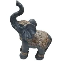 Dehner Gartenfigur Elefant, 51 x 37.5 x 18.5 cm, Magnesia, Exotischer, orientalischer Stil, für Innen und Außen