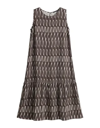 Opus - Midikleid - Wicy bamboo braun/weiß - Gr. - 34