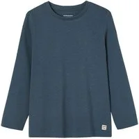 vertbaudet Langarmshirt Jungen Langarmshirt BASIC Zierlabel am Saum