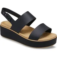 Crocs Brooklyn Matte Wrap Low Wedge Plateausandale Sommerschuh, Sandalette, Riemchensandale mit Softfußbett