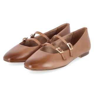 Tamaris Spangenballerinas - Gr. 40 - Braun - Glattleder