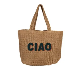 SEMA Design - Shopper mit Schriftzug beige/grün - Gr. - OS