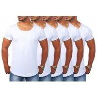 Young & Rich T-Shirt Herren Uni Basic rundhals Ausschnitt vintage Look Unterziehshirt 1702 Rundhalsauschnitt unifarben kurzarm slim fit