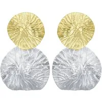 Runde Perlé Paar Ohrhänger Lotus Blätter Hängeohrringe, handgefertigte Ohrringe, 925er Silber, 18K Gold