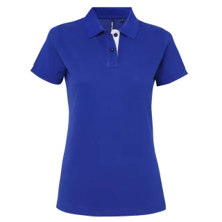 Asquith & Fox - Kontrast-Poloshirt - Damen (Königsblau/Weiß)
