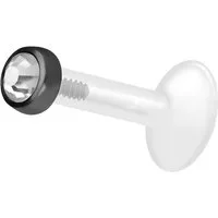 PIERCINGLINE Piercing-Set PTFE Labret mit Innengewinde + Titan-Aufsatz KRISTALLDISC (Labrets, 1-tlg)