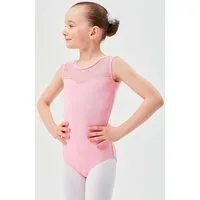tanzmuster Body Ballett Trikot Cora mit Spitzeneinsatz ärmelloser Ballettbody aus weichem Baumwollmischgewebe