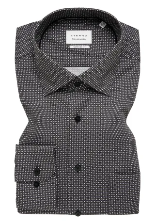 ETERNA - Hemd Twill Langarm anthrazit - Gr. - 43/Langarm - 65cm