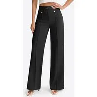 Imily Bela Palazzohose Damen Palazzohose mit Knopfverzierungen und hoher Taille (Packung, 1-tlg., 1per-Pack) mit Knöpfen