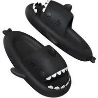 Corimori Bequeme Hai Badeschuhe im Haifisch-Design Badeschuh (Packung, Geschenk) lustige, rutschfeste, schnell trocknende Badeschlappen EU Größe 36-37