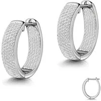 Firetti Paar Creolen Schmuck Geschenk Silber 925 Ohrschmuck Ohrringe, Made in Germany - mit Zirkonia (synth)