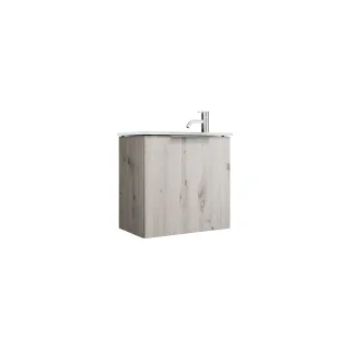 Burgbad Glas Waschtisch-Set Eqio Eiche Dekor Silber/Weiß, SFPH052F6015A0070 SFPH052F6015A0070