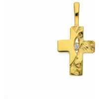 Adelia´s Kette ohne Anhänger Damen & Herren 585 Gold Kreuz Anhänger mit Zirkonia, Schmuckset - Set mit Halskette