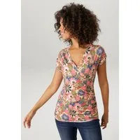 Aniston CASUAL T-Shirt mit farbenfrohen Blüten bedruckt
