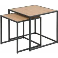 ACTONA GROUP Couchtisch Seaford (Beistelltisch, Sofatisch, OTTOs Choice), Couchtisch-Set, Wildeiche-Optik, Gestell aus Stahl, Satz mit 2 Teilen