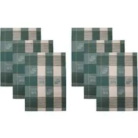 Betz Geschirrtuch 6 Stück Halbleinen Geschirrtücher Hungary Motiv KÜCHE Größe 50x70 cm, (Set, 6-tlg., 6 er Set), Farbe Grün