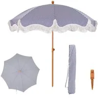 PHI VILLA Sonnenschirm, ideal für Strand- und Gartenaktivitäten, Stabiler Sonnenschirme für Sand mit Neigepfosten UV-Schutz 50+