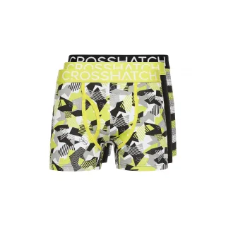 Crosshatch - "Crystaline" Boxershorts für Herren (3er-Pack) (Limone/Schwarz/Grau)